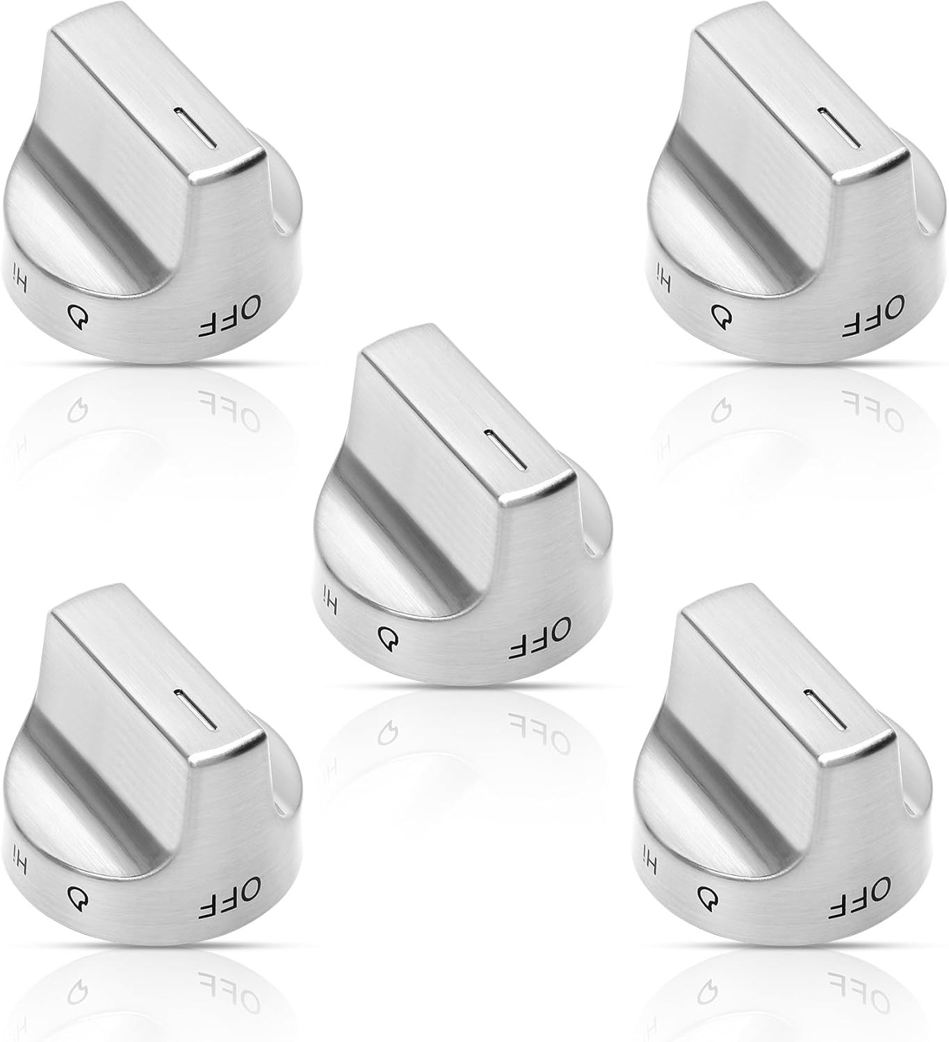 5 Range Burner Knob for Whirlpool WFG525S0JS2 WFG550S0HZ1 WFG525S0HZ0