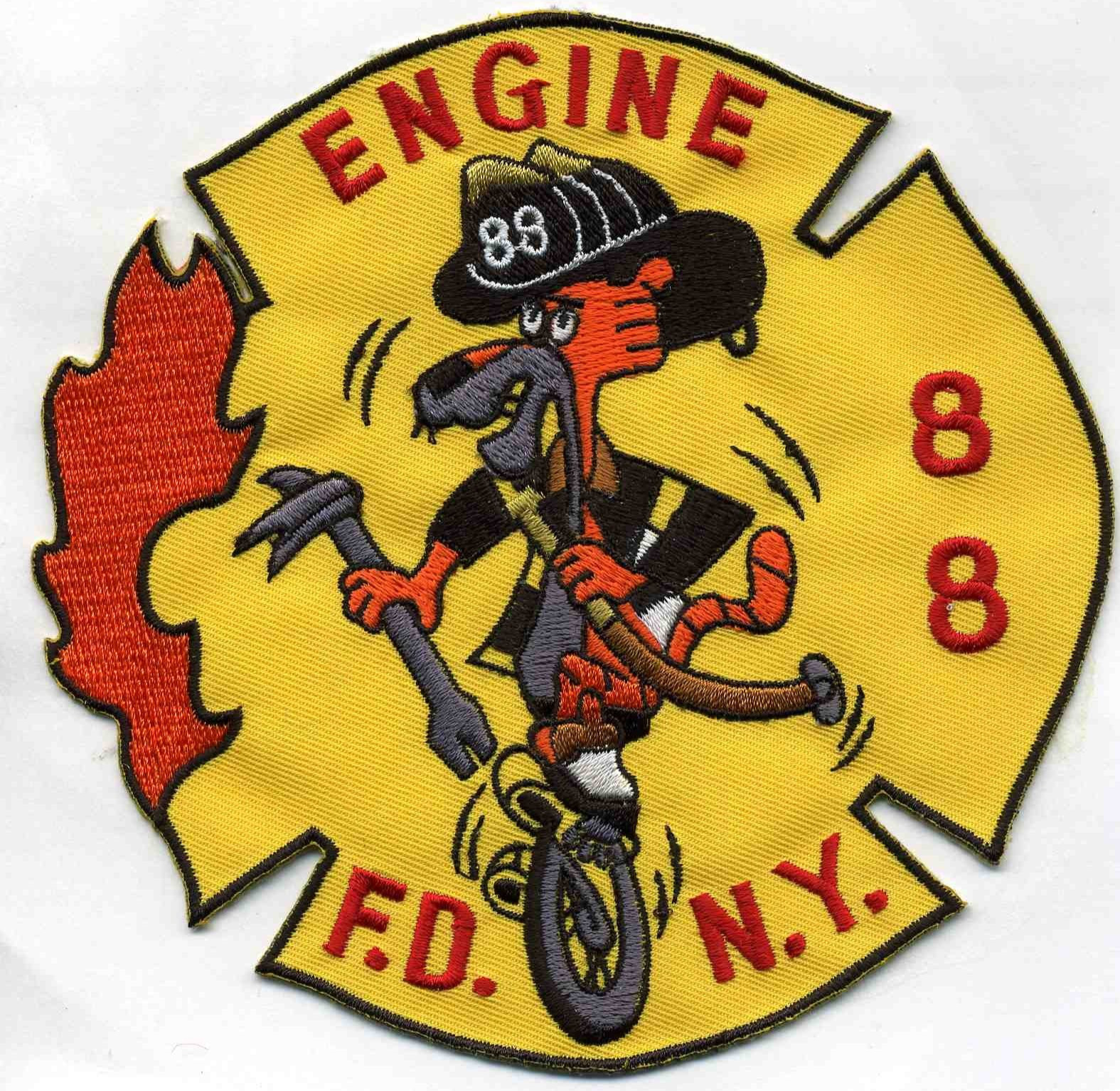 New York City - FDNY Engine-88 "Unicycle - Tiger", NY (5" x 4.75") fire patch
