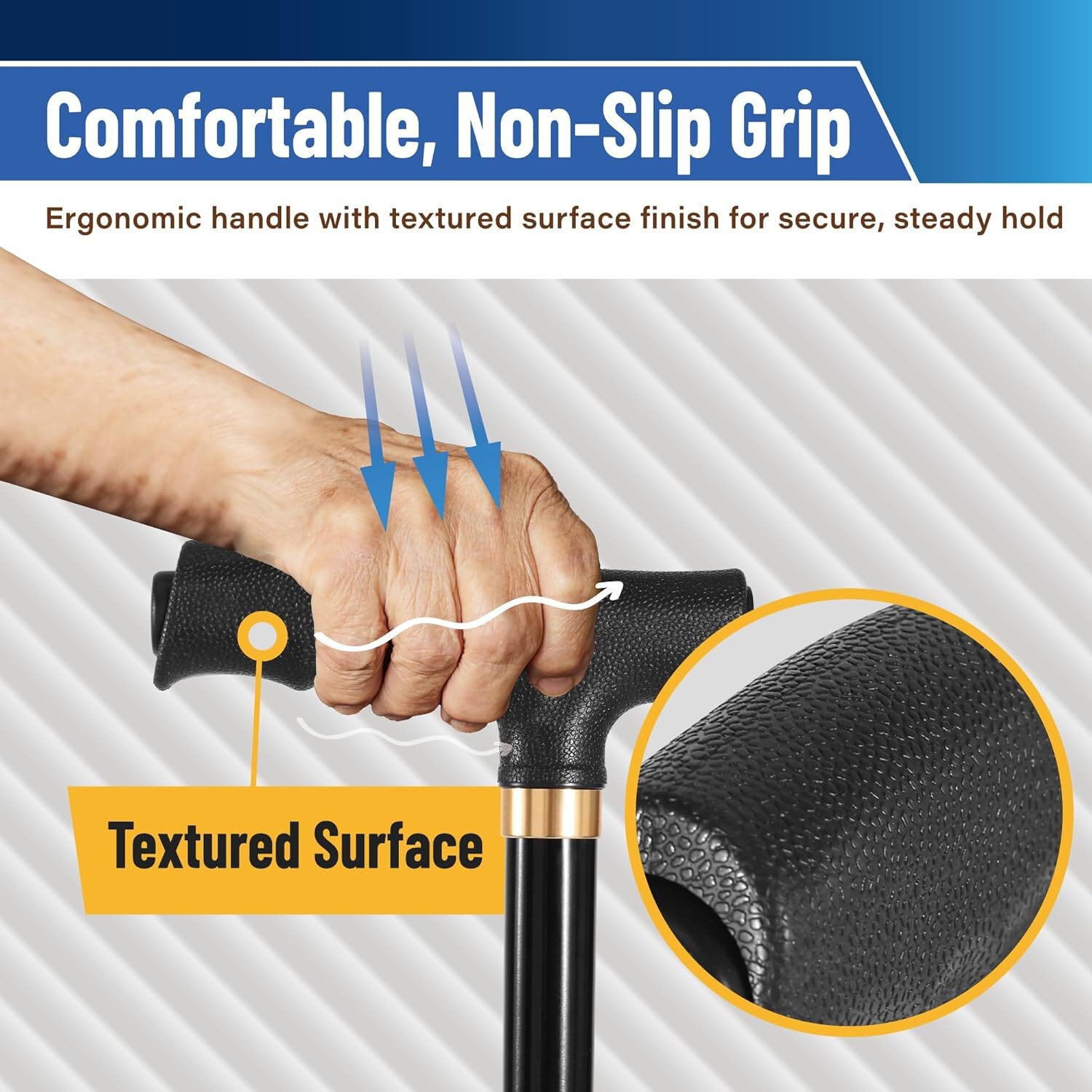 TREKOLOGY Foldable Walking Cane with Quad Self-Standing Base (US)