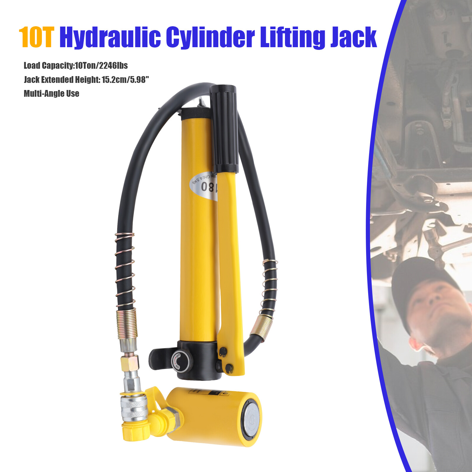 Hydraulic Bottle Jack 10 Tons Hydraulic Ram Cylinder Jack Single Acting 1.97"