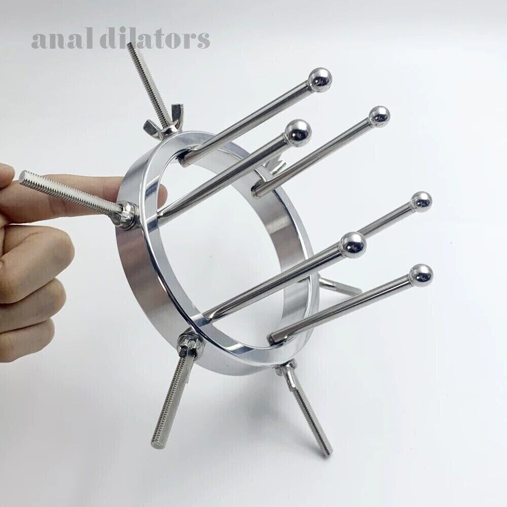 BDSM Chastity Adjustable Speculum Stainless Steel Dilator Expander Spreader Ring