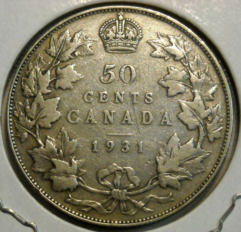 1931 CANADA 50 CENTS HALF DOLLAR LOW MINTAGE