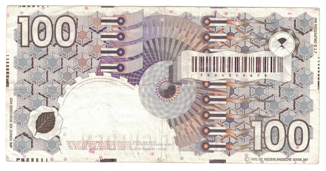 Netherlands - 9.1.1992 100 Gulden Banknote (P-101)