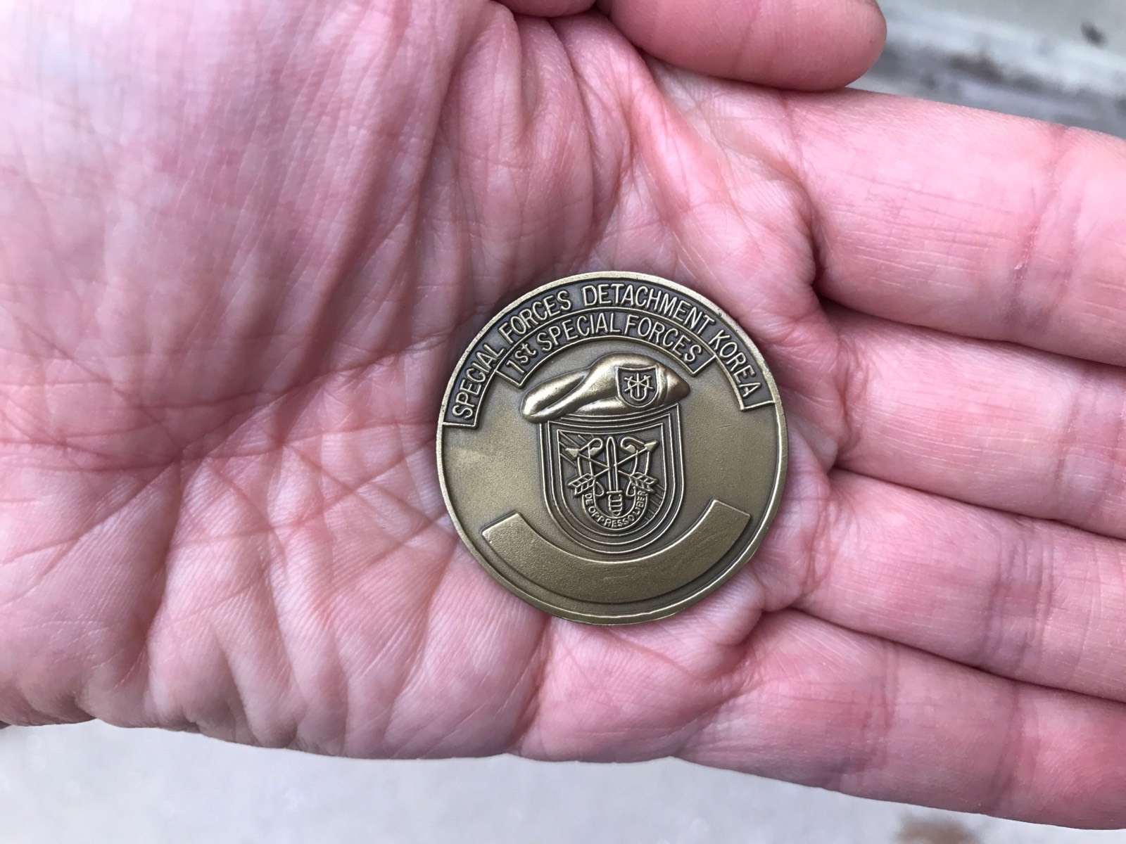 1ST SPECIAL FORCES GROUP, Detachment KOREA ARMY AIRBORNE BRONZE CHALLENGE COIN