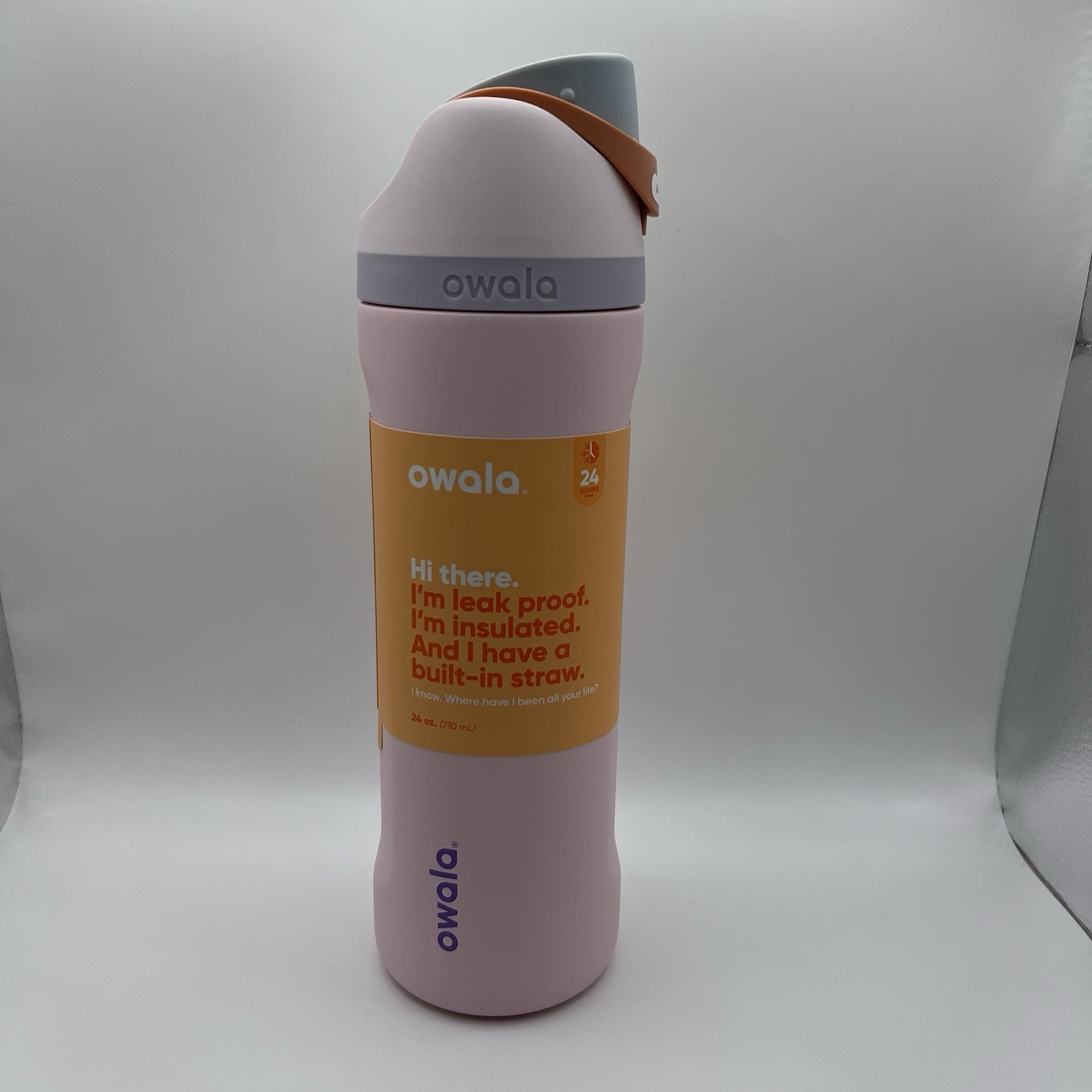 Owala FreeSip 24oz Water Bottle Sugar Spice Pink Insulated Straw New