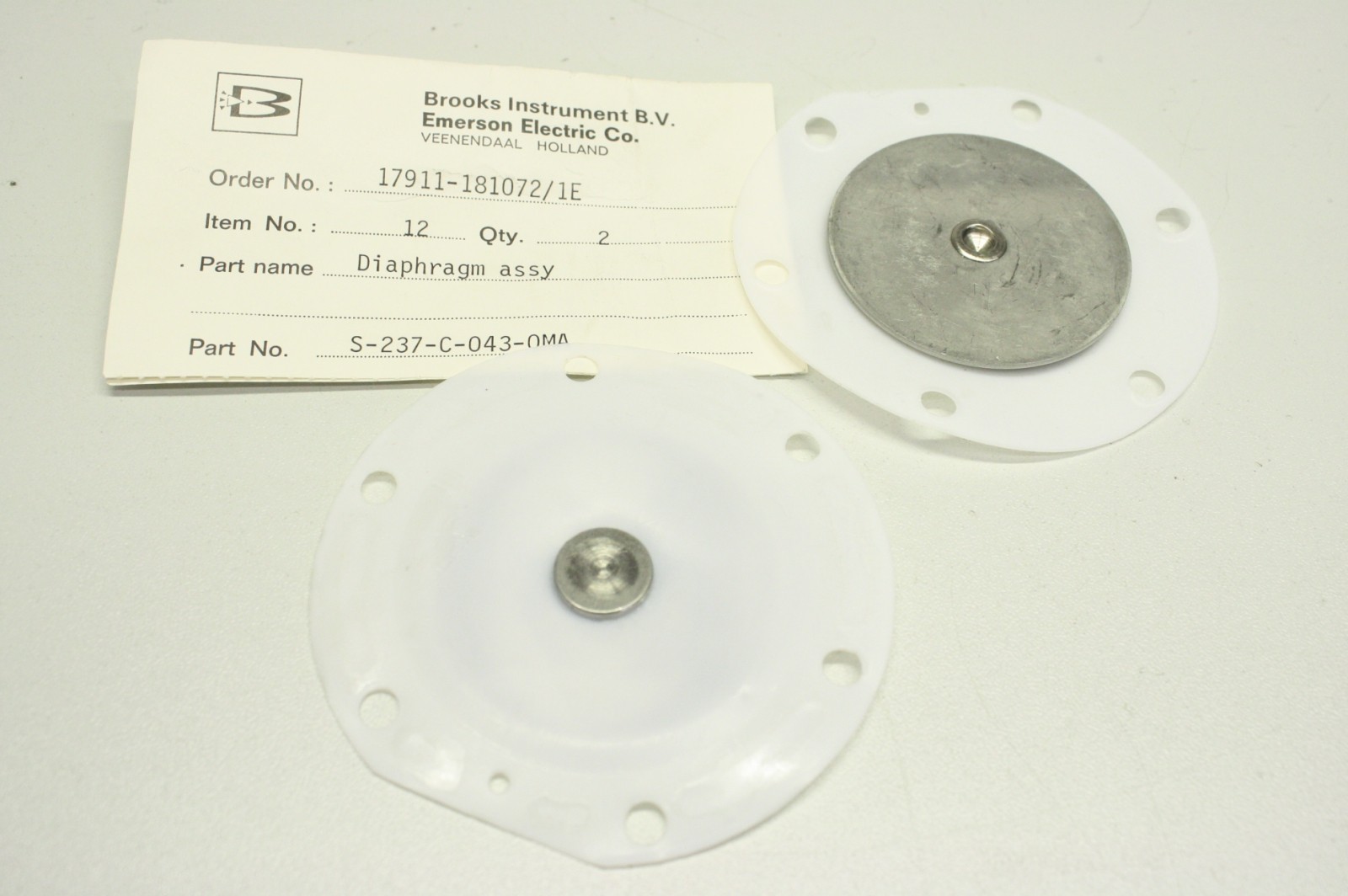 2x BROOKS INSTRUMENT  S-237-C-043-QMA Diaphragm Assy S237C043QMA OVP