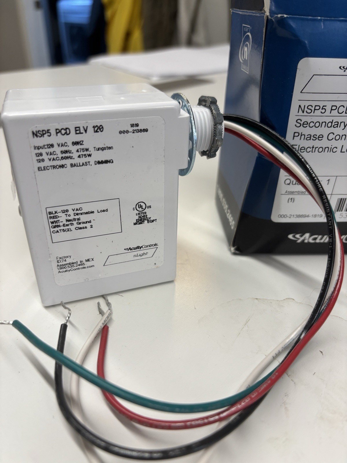 AcuityControls NSP5 PCD ELV 120 120V Solid State SPST AC Relay Pack Wire Leads
