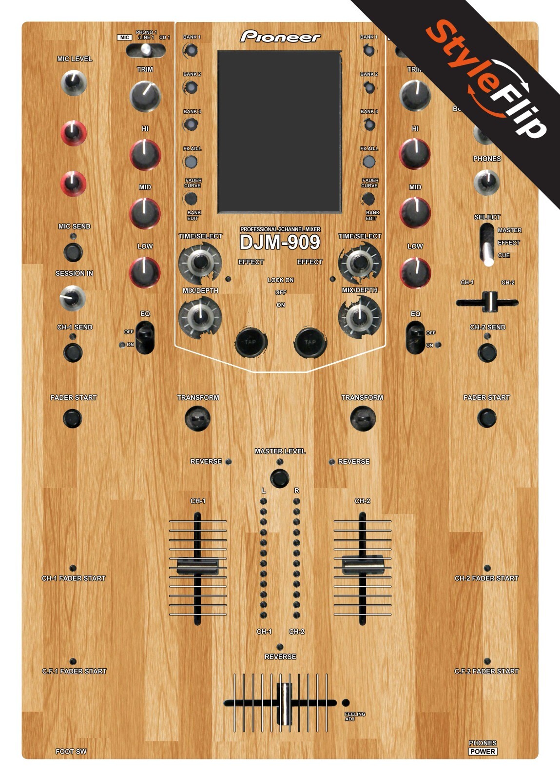 Pioneer DJM 909 Skin | Wood 5 | Protective Decal | StyleFlip Skins