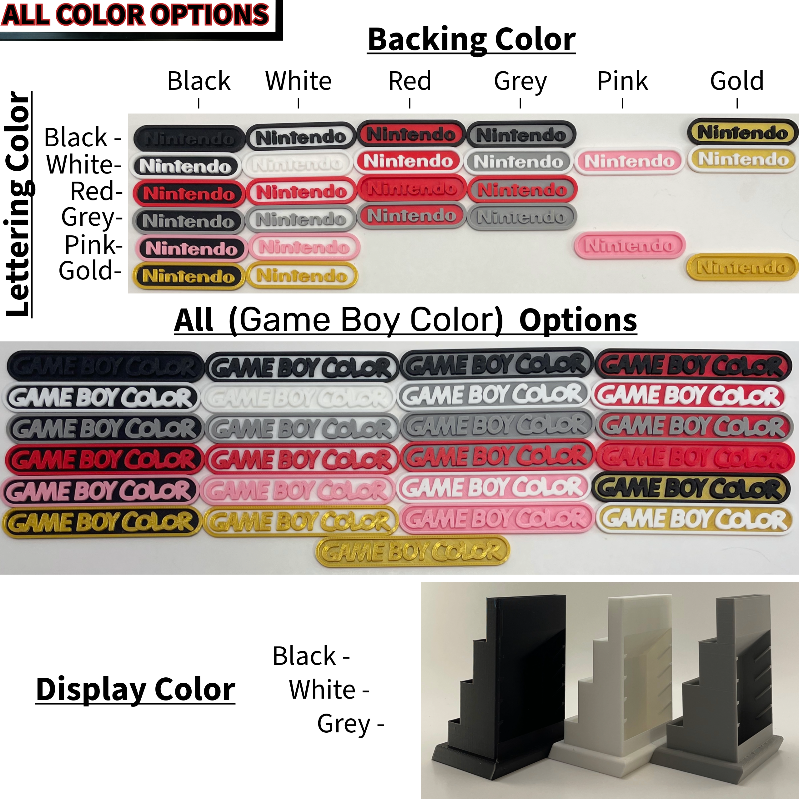 Game Boy Color & 9 Game's in Protective Case's - DISPLAY ONLY (Customize Colors)