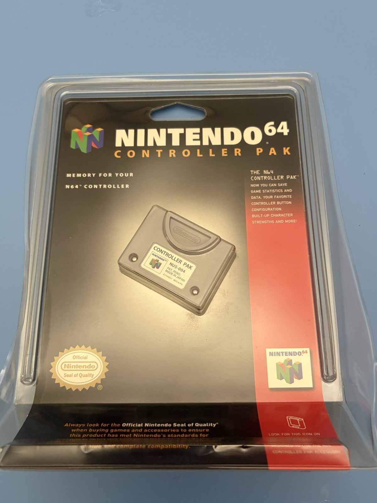 Nintendo 64 NUS-004 Controller Pak Sealed New In Package