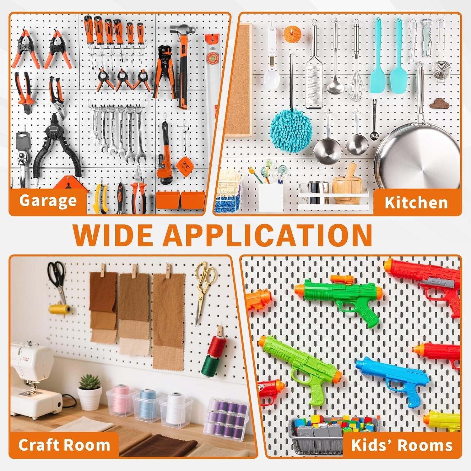 309 PCS Pegboard Hooks Assortment Kit – 17 Types Heavy Duty Peg Board Hooks &...