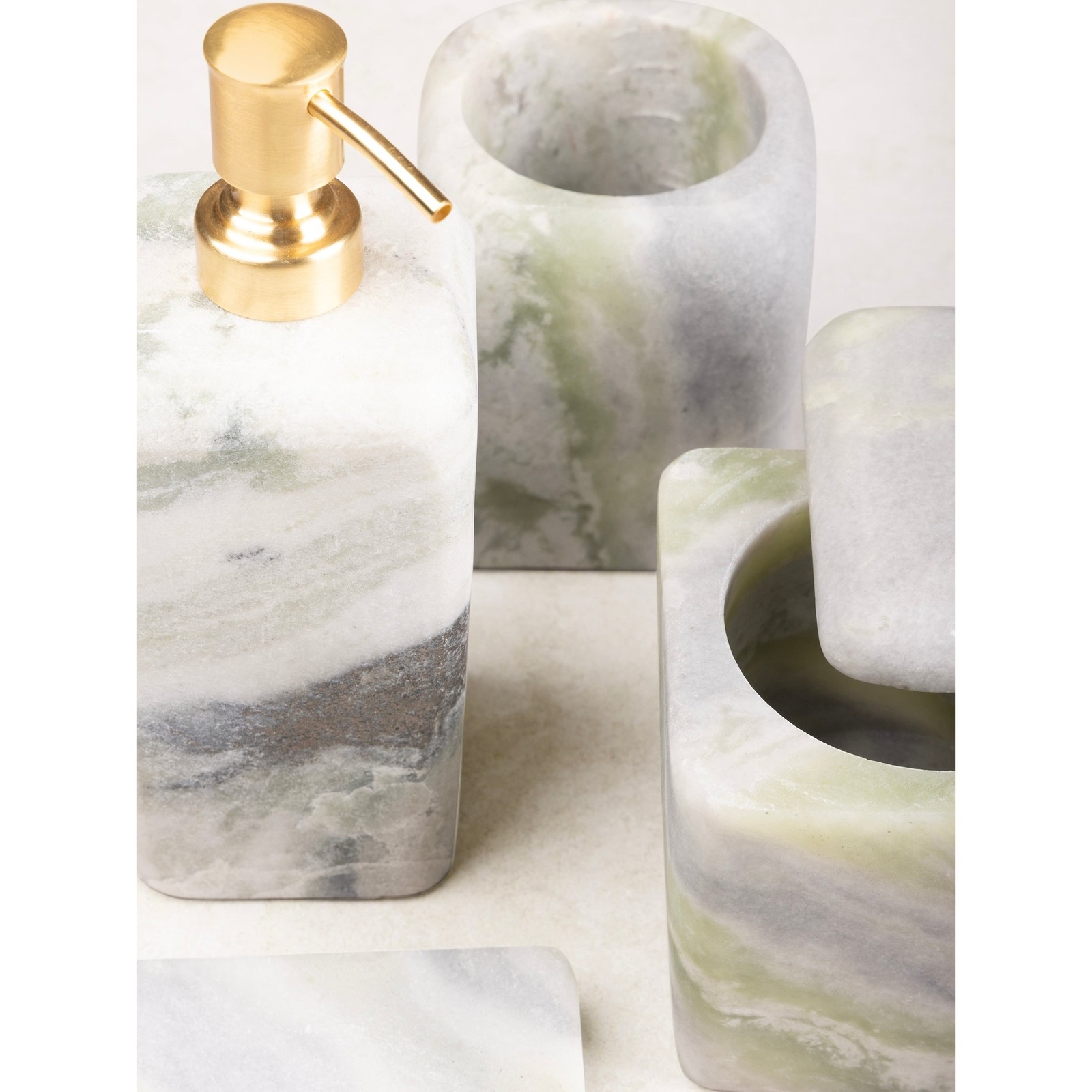 Hanoi Green Onyx Bath Accessories - Set of 4