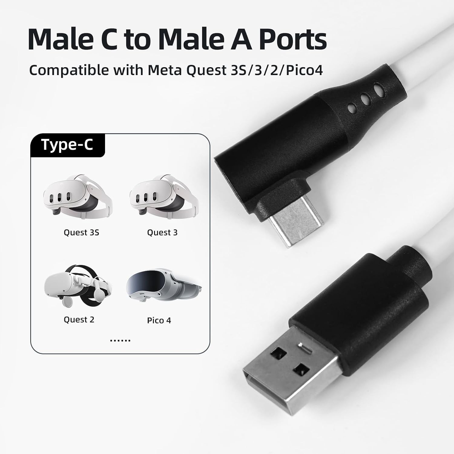 USB 3.0 VR Link Cable 16FT - Fast Charge & Data Transfer for Oculus Quest 2