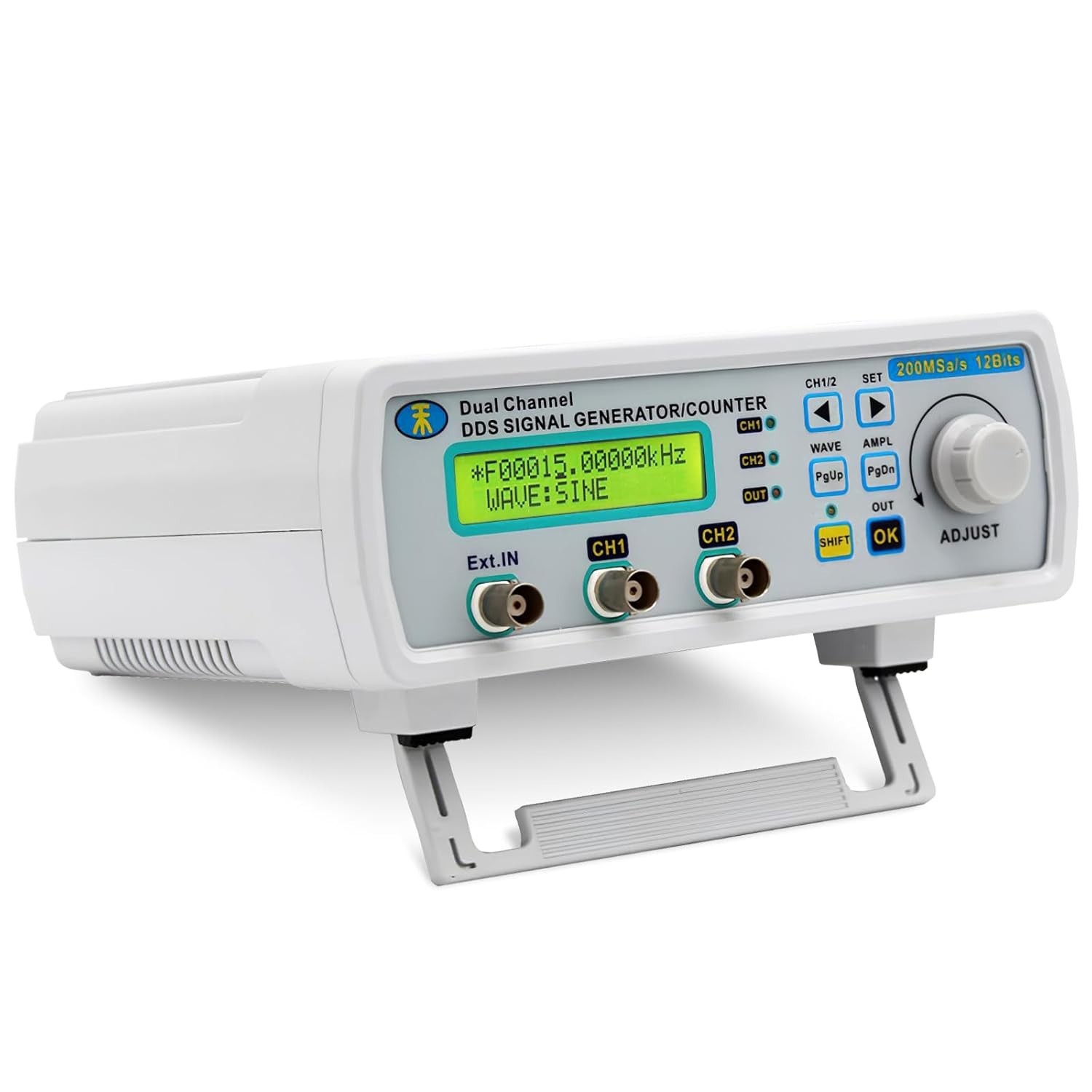 High Stability DDS Signal Generator with Dual-Channel Output and Frequency Meter