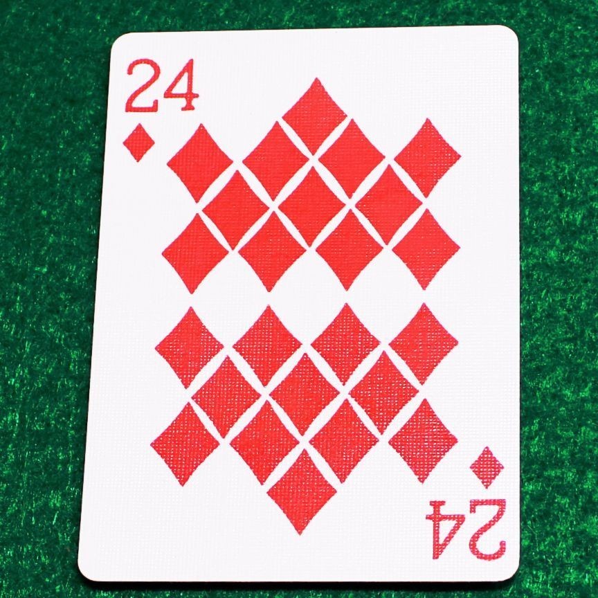 24 of Diamonds, Bicycle Printed Gaff Card, Red