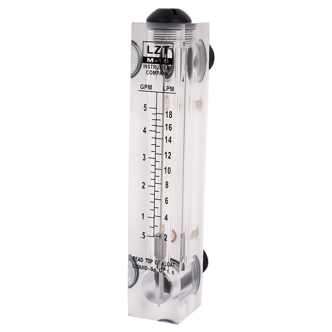 LZT M-15 1/2BSP Thread 0.5-5GPM Water Liquid Flow Measuring Panel Type Flowmeter