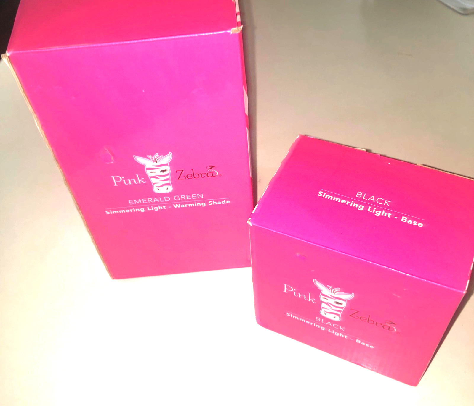 Pink Zebra Warming Shade Emerald Green #2617 w/ Light Base #4008004 New in Box!