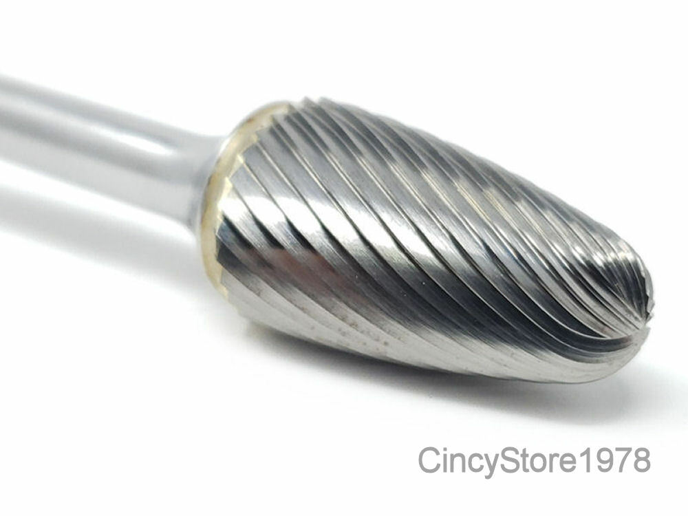 SF6S Tree Shape Tungsten Carbide Burr Bur Cutting Tool Die Grinder Bit 1/4" NEW