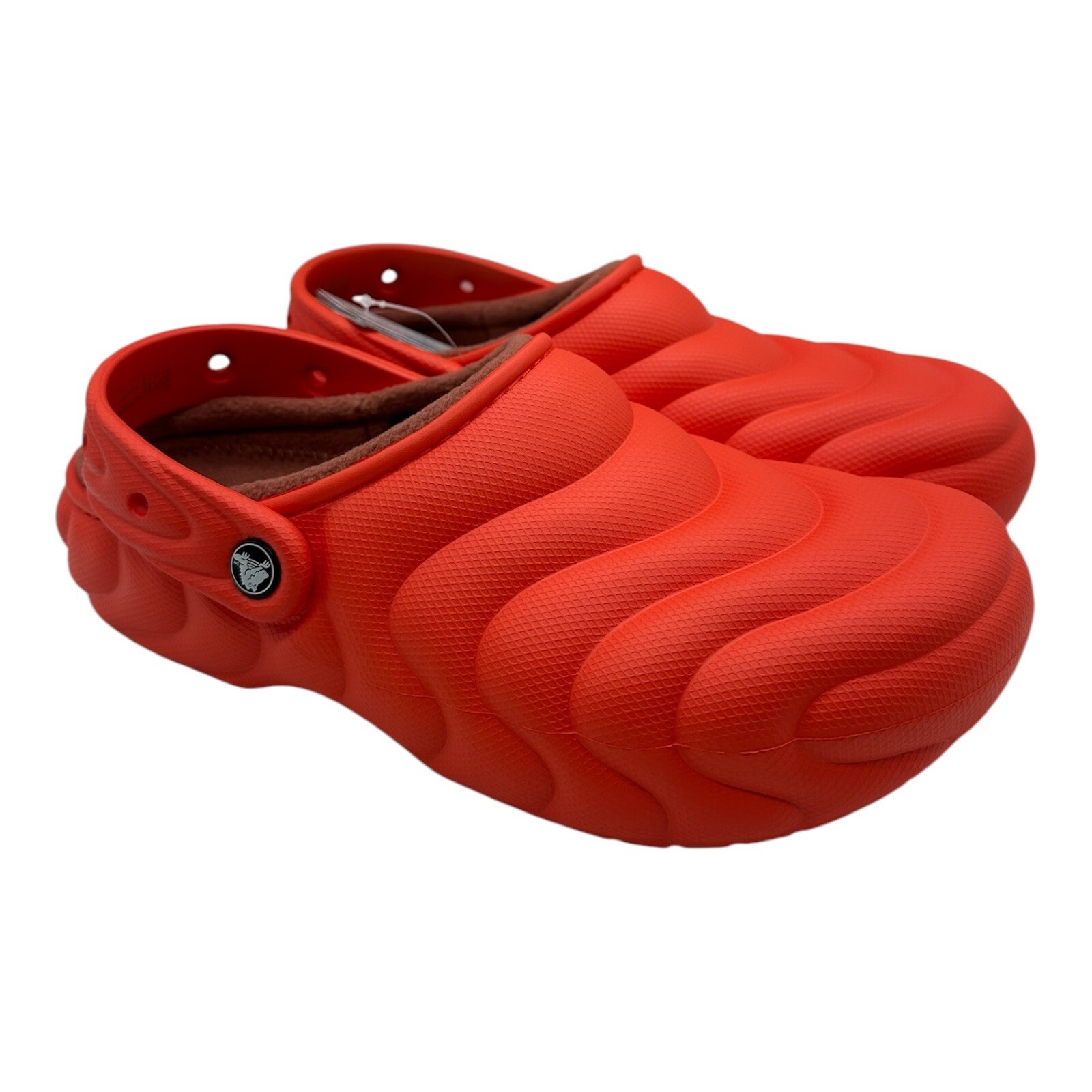 Crocs Classic Lined Overpuff Clogs Mens Size 9 Womens 11 Lava Orange 210059-84J