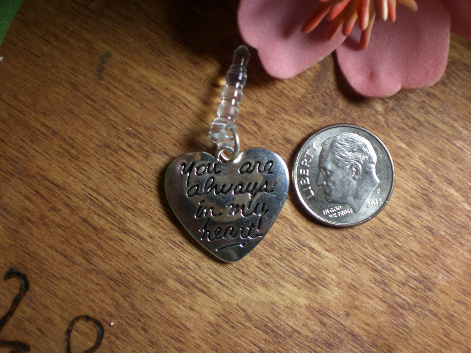 Always in My Heart Pet Memorial Dust Plug Cell Phone Charm