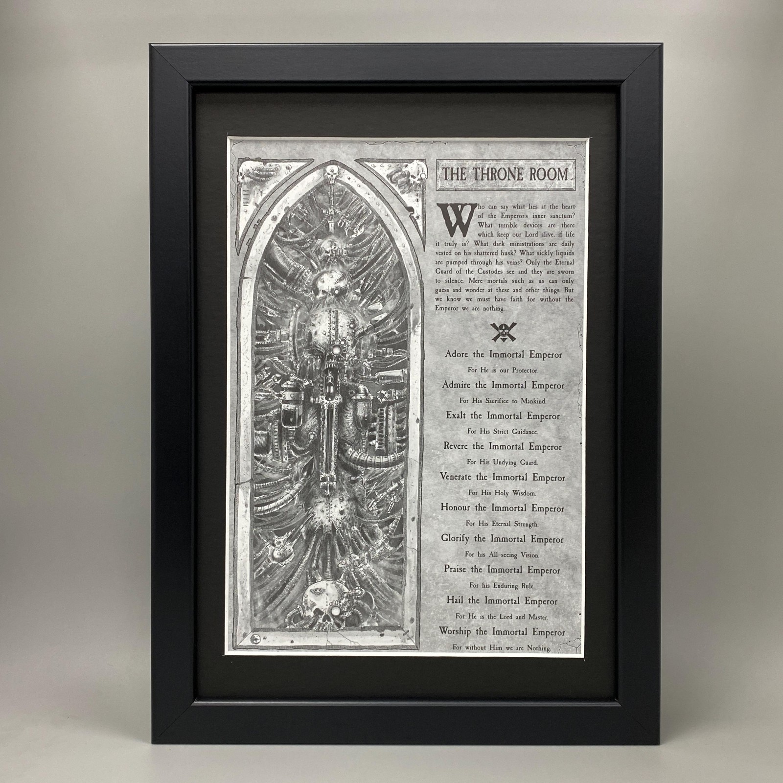 THE EMPEROR'S THRONE ROOM FRAMED ART EMPEROR OF MANKIND WARHAMMER 40K 40,000