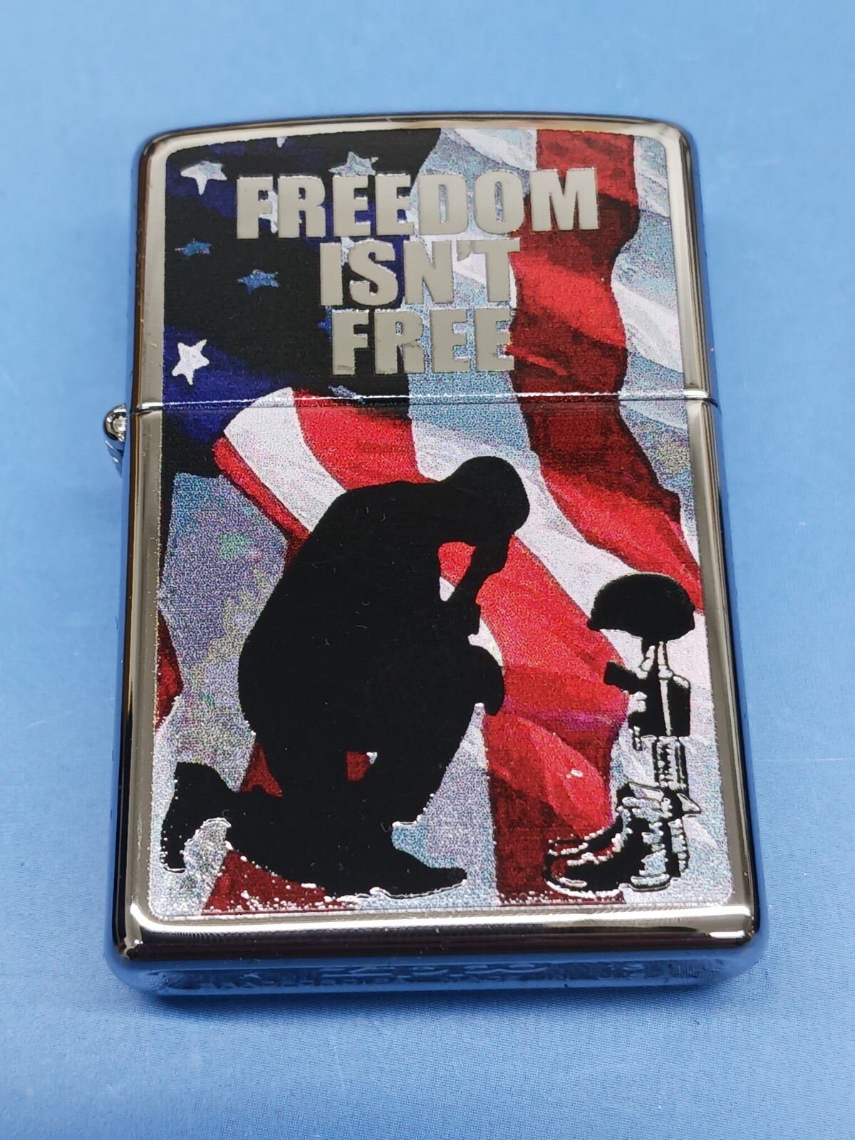 Zippo 28336 High Polish Chrome Freedom Isn't Free Lighter