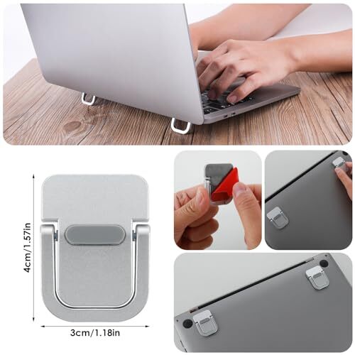 Giantree 2 Pcs Mini Computer Keyboard Stand for Desk, Portable Keyboard Silver