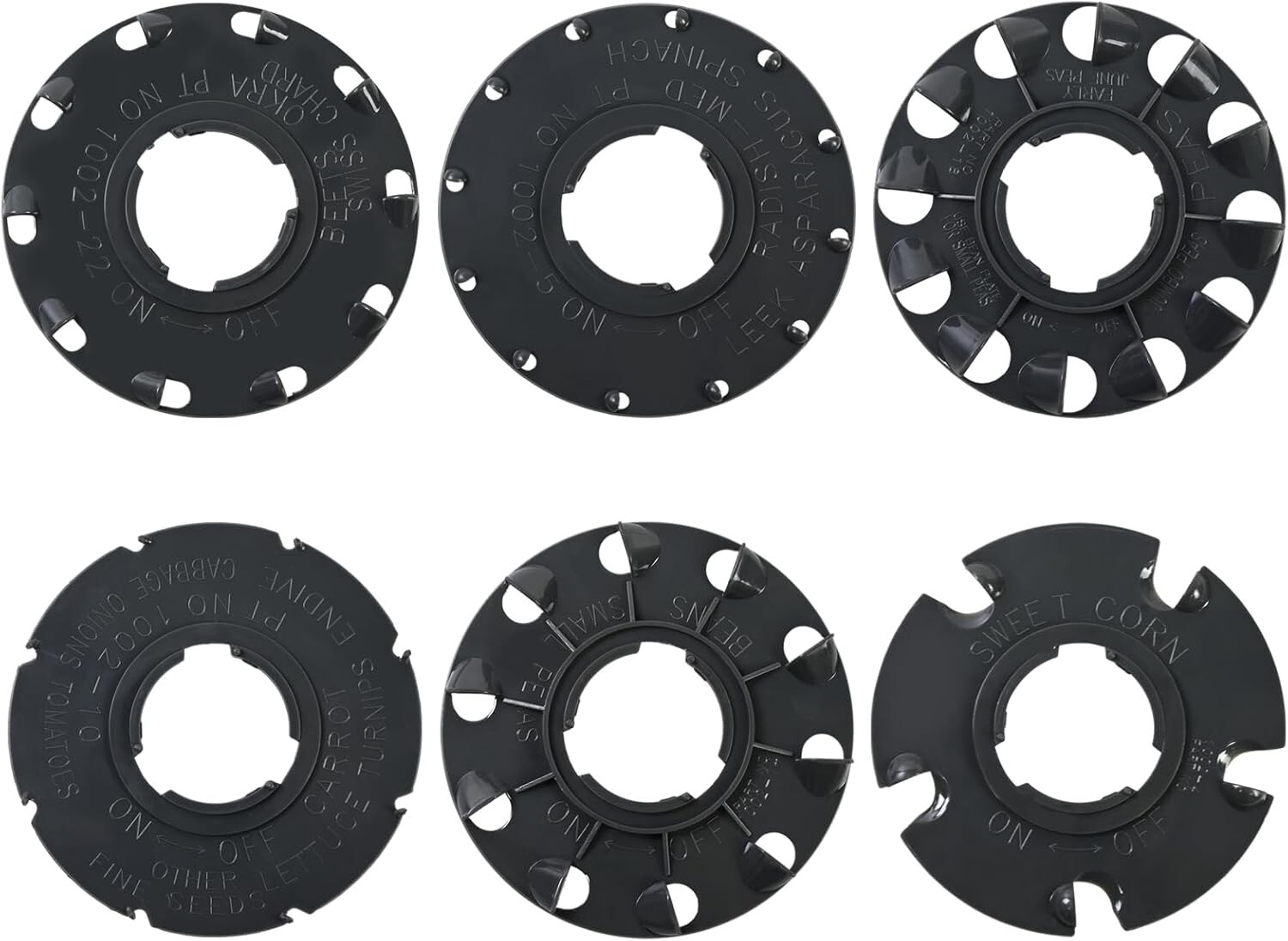 60009 Set 6 Standard Seed Plates Fit for Earthway 1001-B Seeder Works