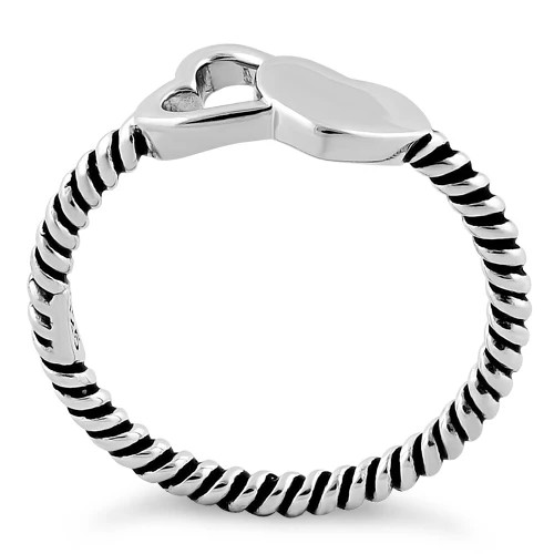 925 Sterling Silver Double Heart Ring
