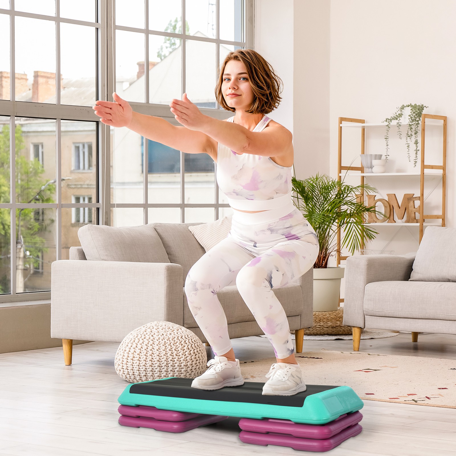 3.9"/5.9"/7.9" Aerobic Stepper Exercise for Outdoor Indoor Workout