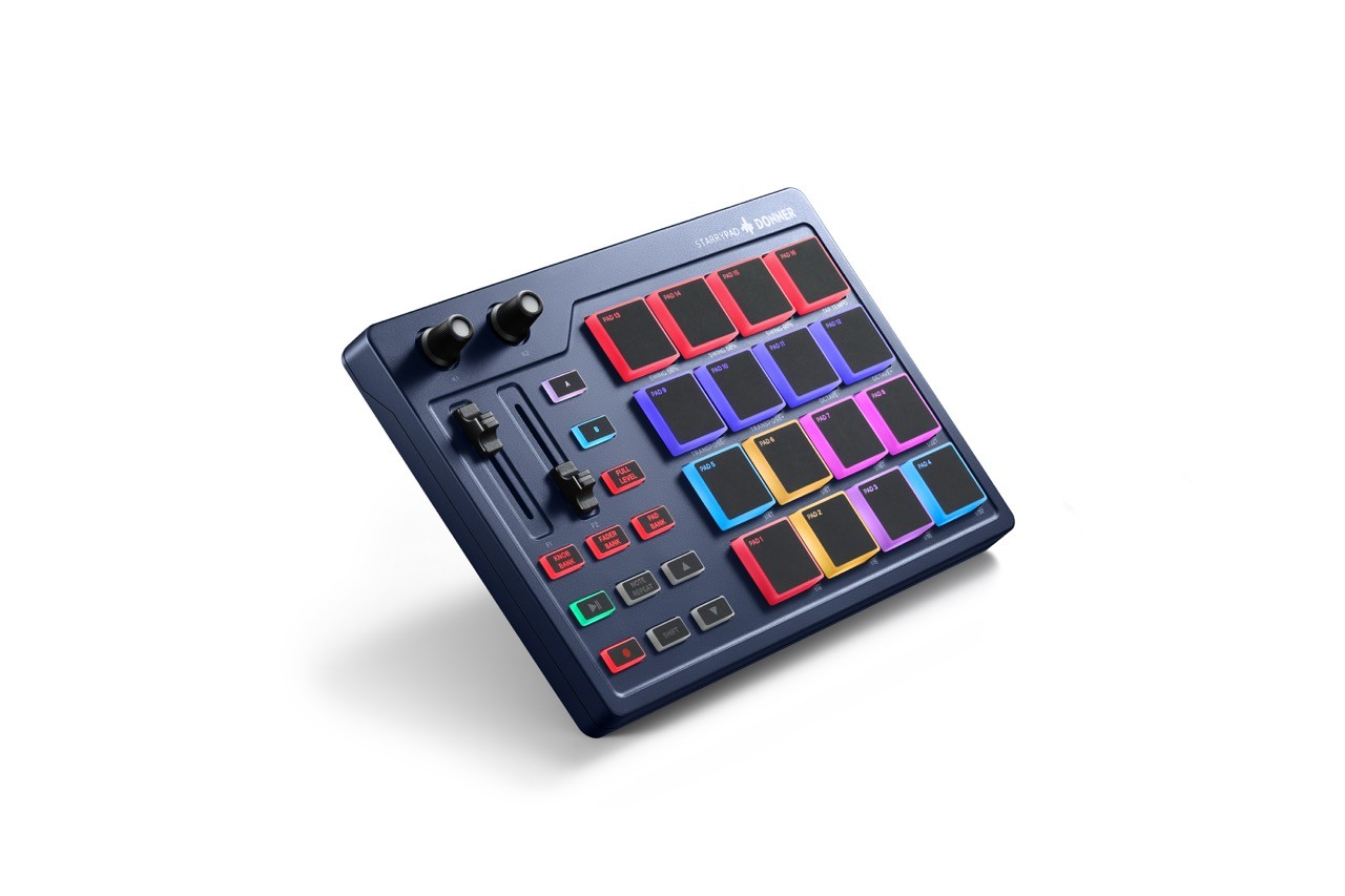 Donner STARRYPAD Blue MIDI Controller 16 Pads Music Production Software