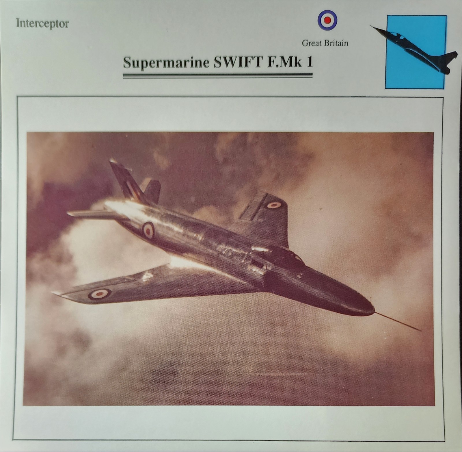 Supermarine Plane Picture Original Vtg Aircraft Info Detail Collector Card