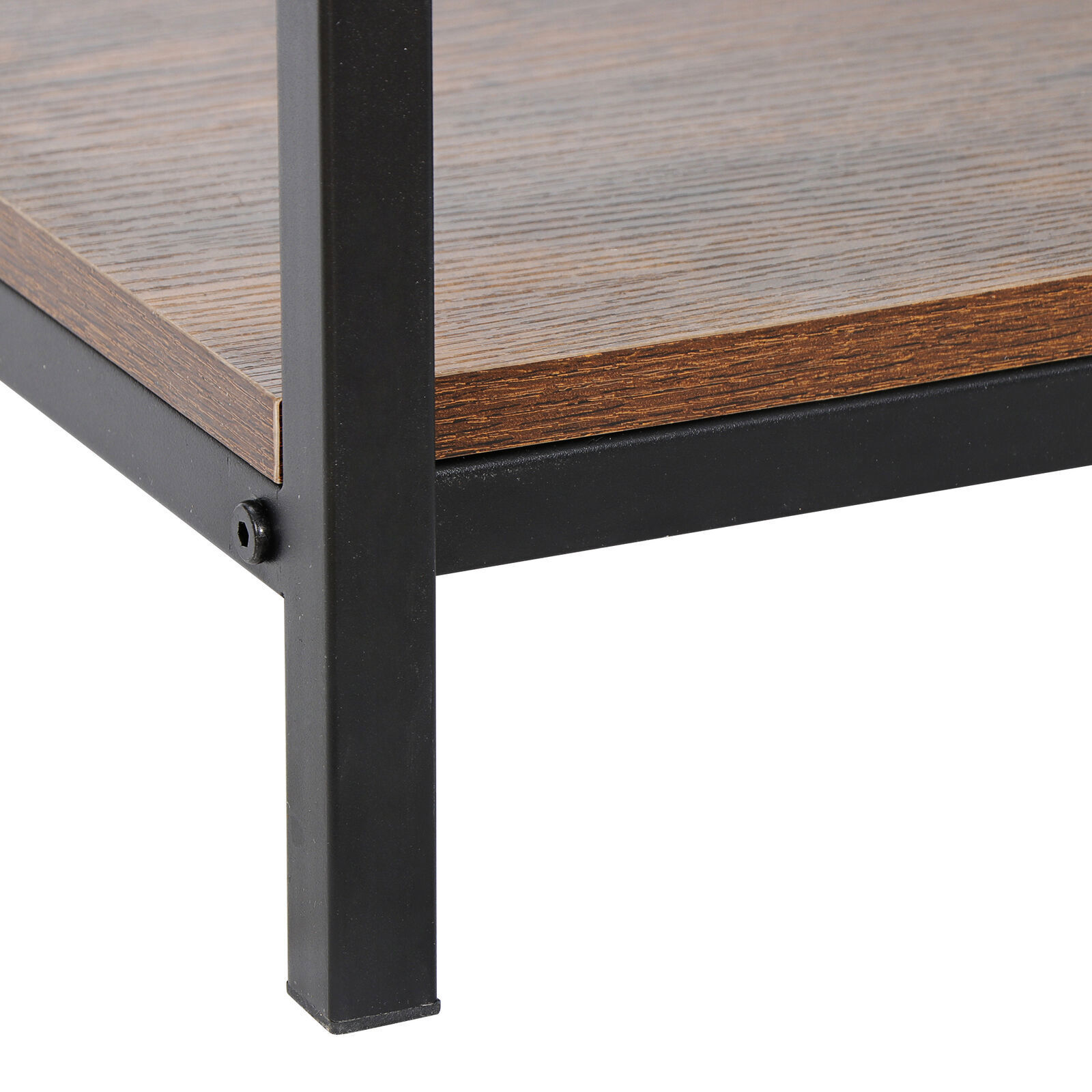 2-Tier Industrial Coffee Table Rectangle TV Stand Side End Table w/Storage Shelf