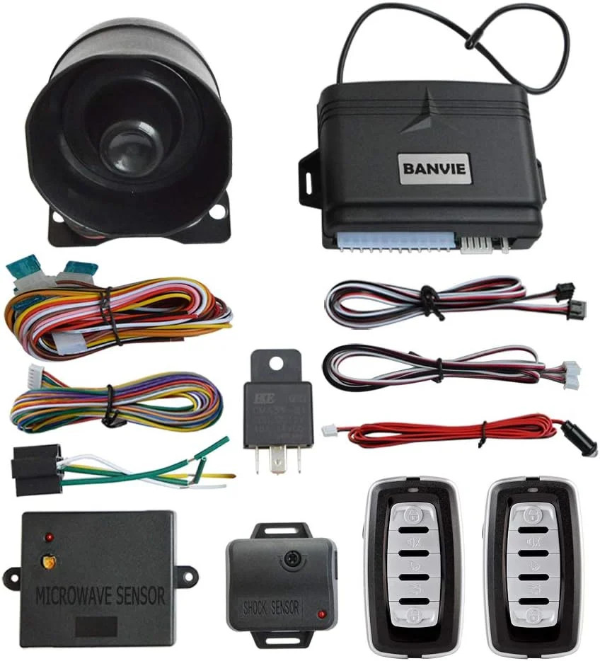 Car Alarm System Security Antitheft with Keyless Entry Kit | Shock Sensor, Micro