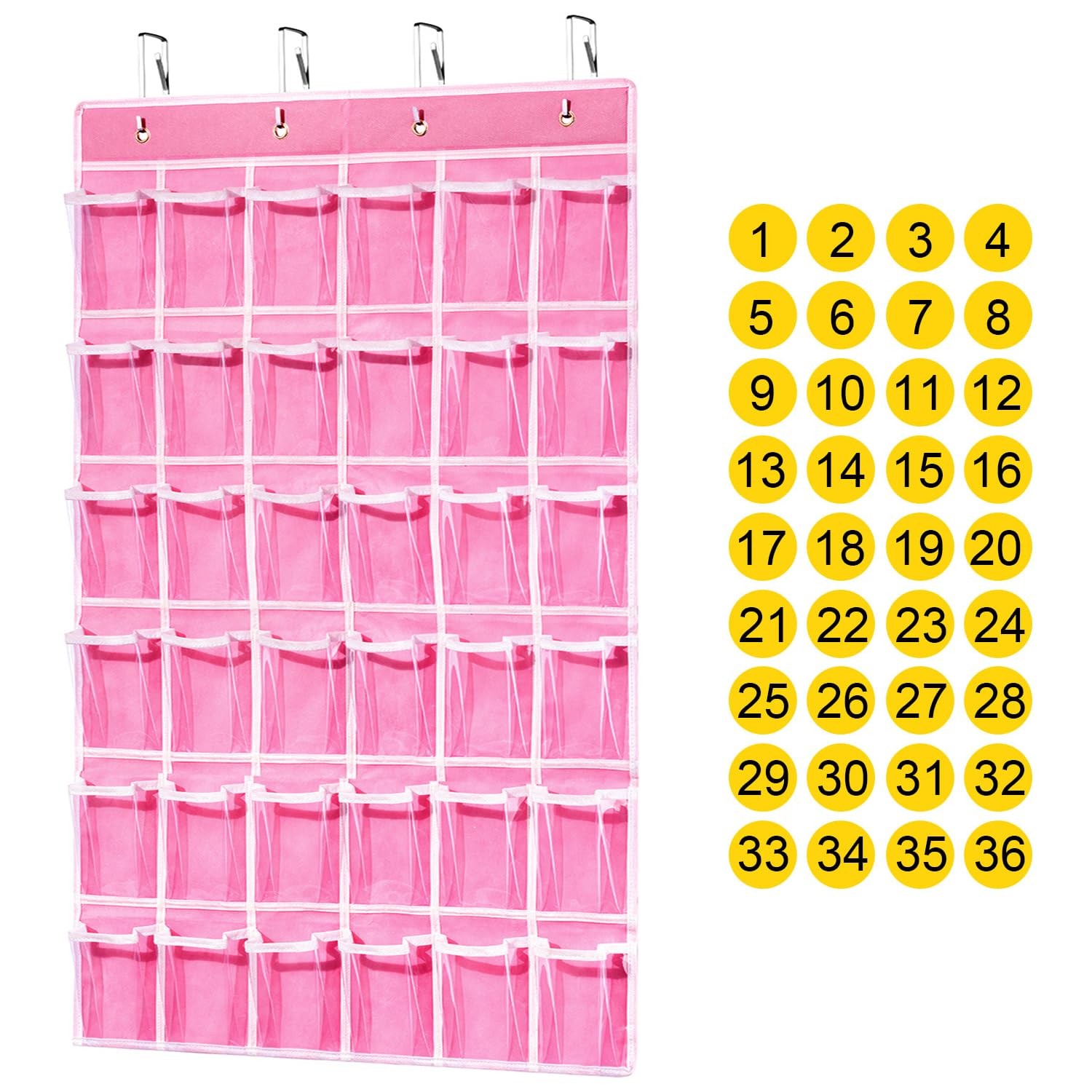 36 Clear Pockets Classroom Pocket Chart for Cell Phones, Pocket Chart Organiz...