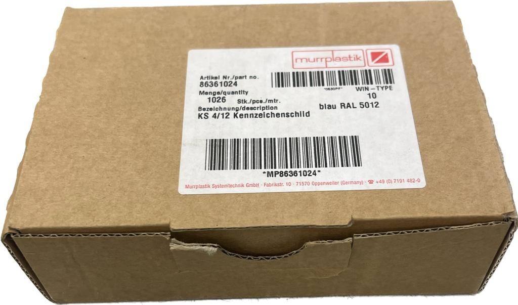 Approx. 1026 pieces Murrplastik KS 4/12 license plate 86361024