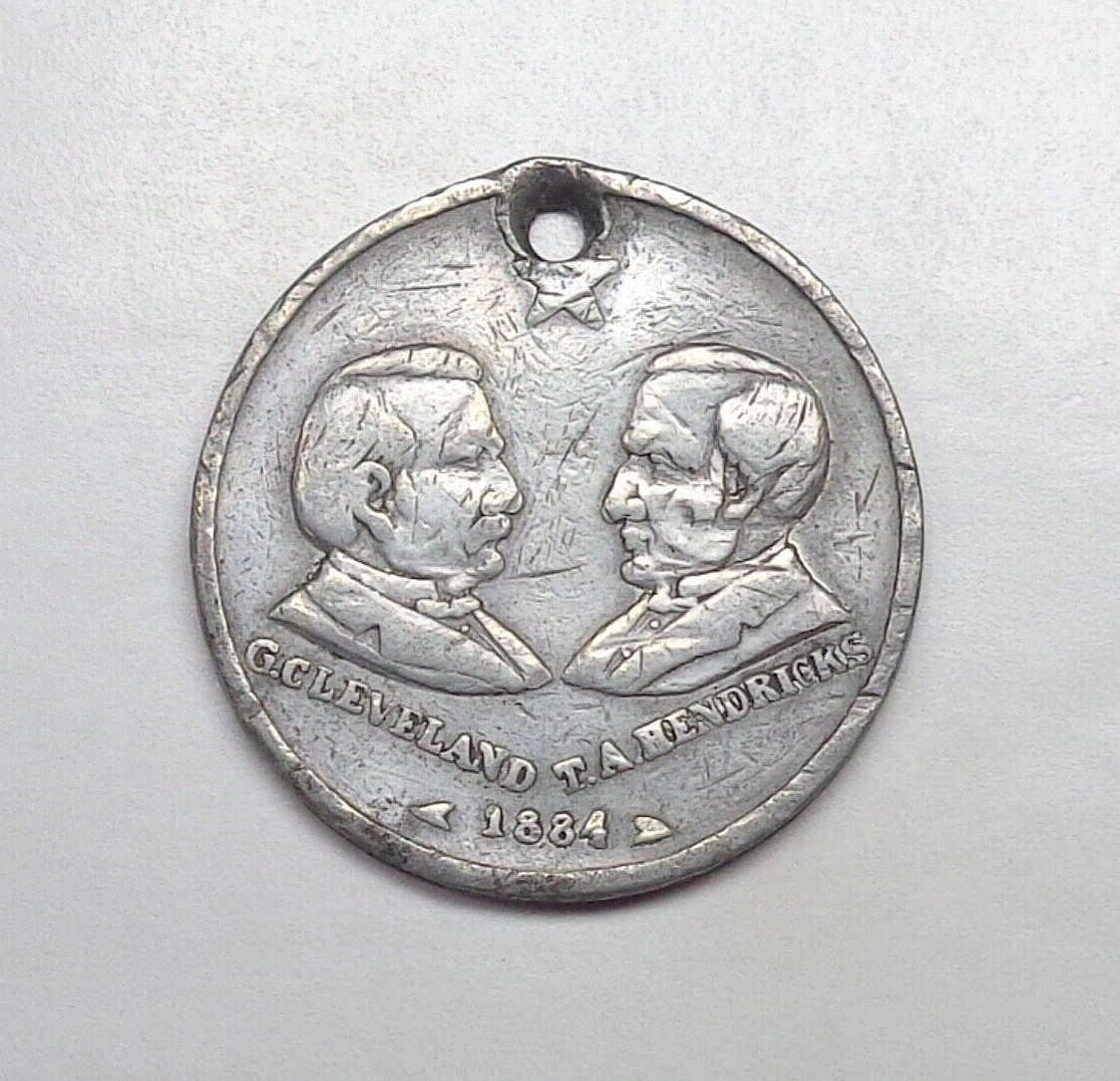 1884 Grover Cleveland & Thomas Hendricks Campaign Token.