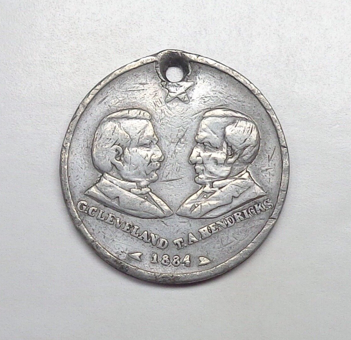 1884 Grover Cleveland & Thomas Hendricks Campaign Token.