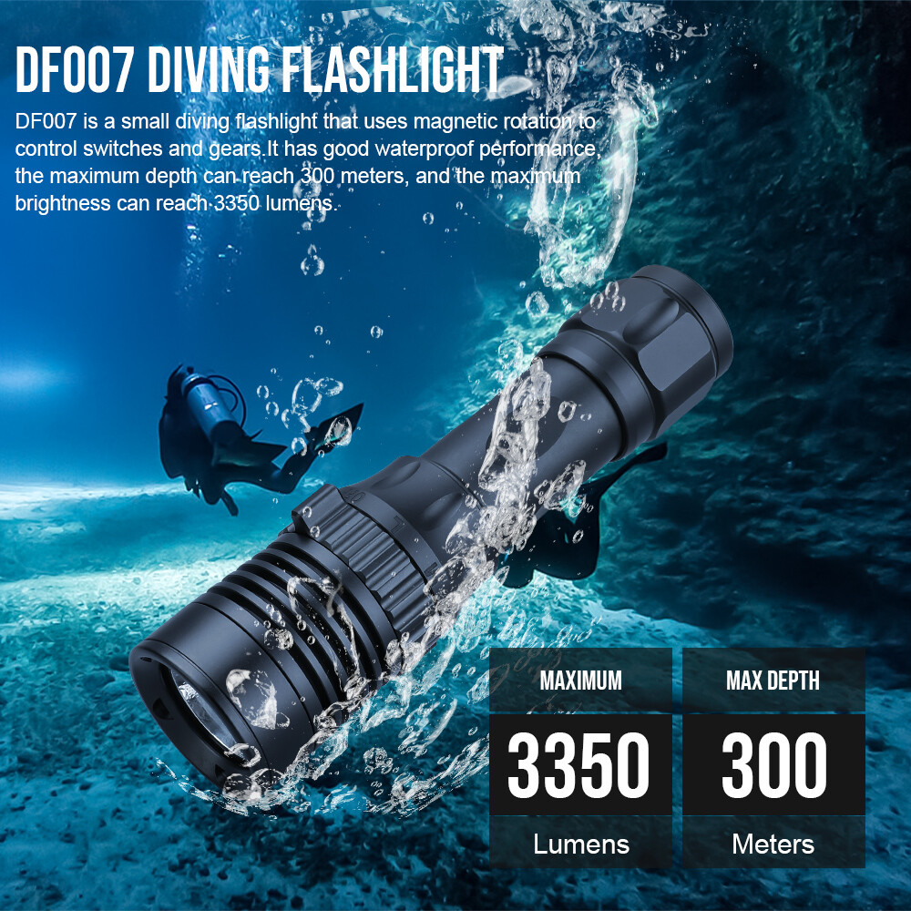 Trustfire led Diving Flashlight 3350Lumen 100M 3 Modes Scuba Diving Light US