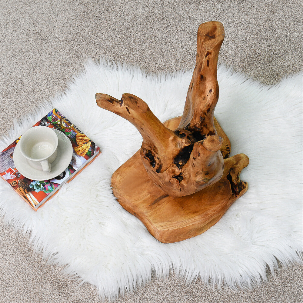 Cedar Roots Plant Stand Naturally Shaped Mushroom Stool Side Table 13.5"x12"x15"