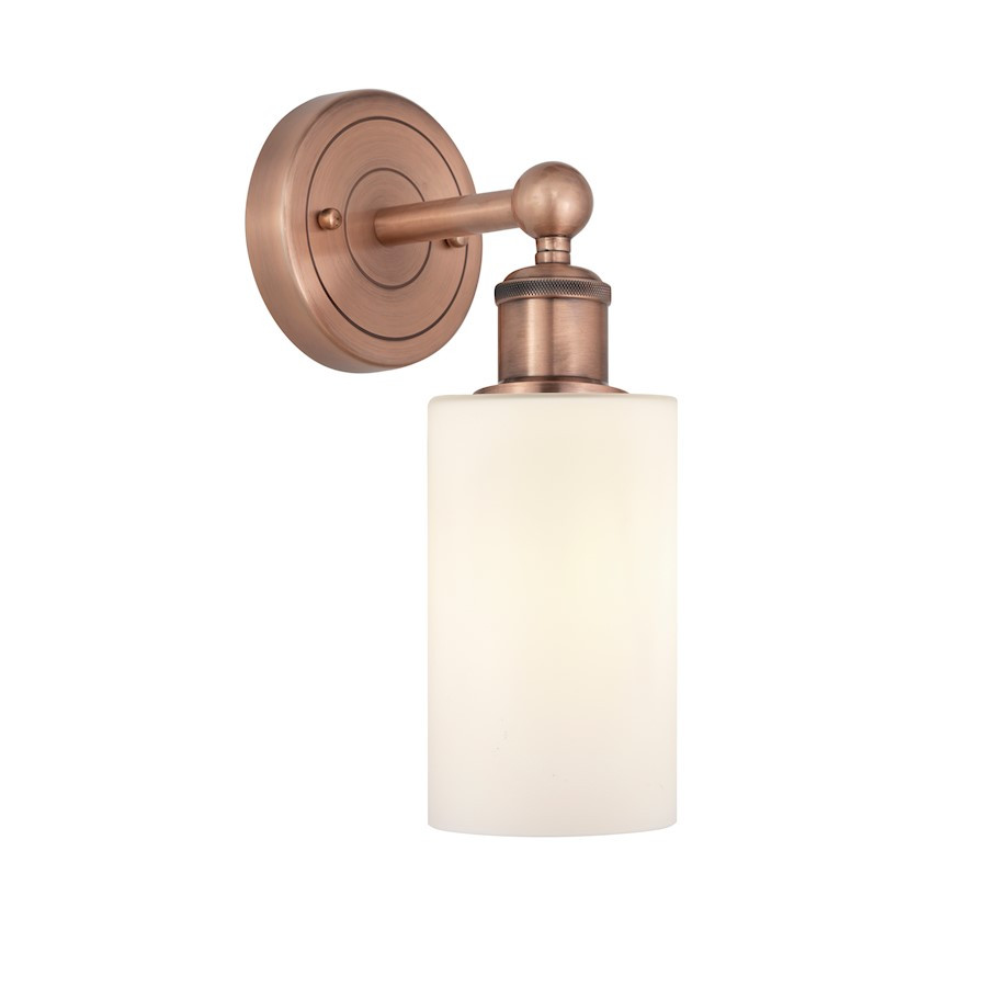 Innovations Clymer 1Lt 4" Sconce, Copper/White - 616-1W-AC-G801