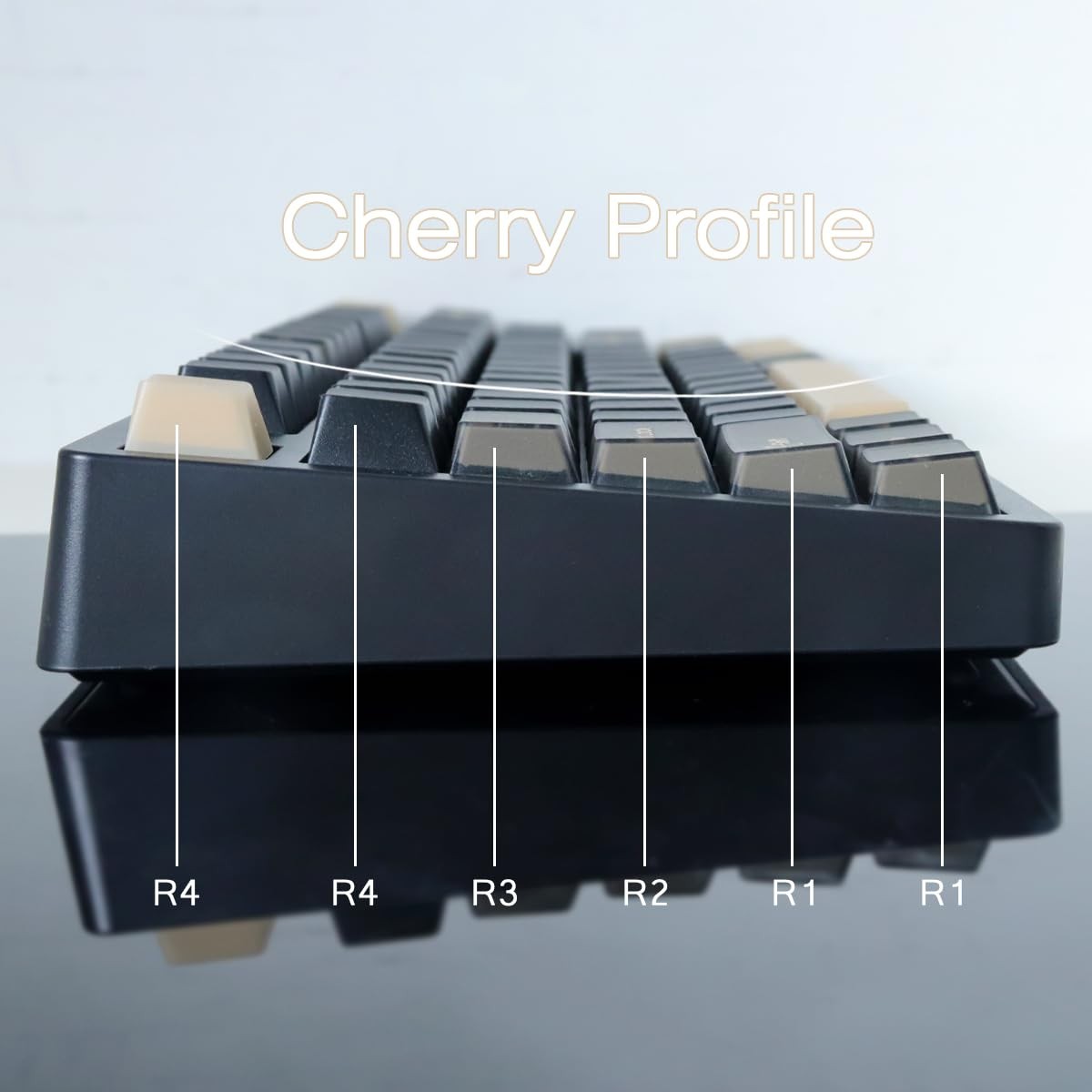 Black Translucent PBT Keycaps 163 Keys Double Shot Cherry Profile