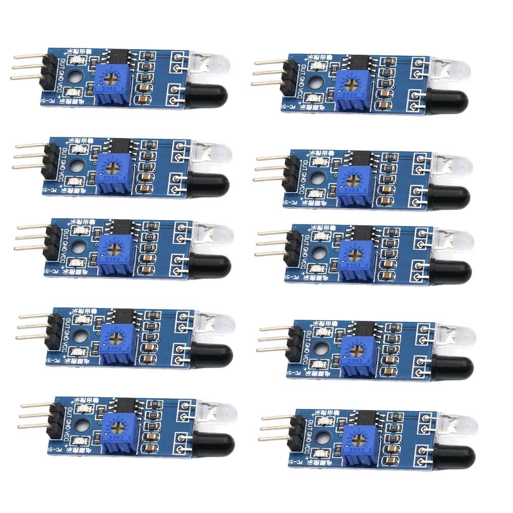 10PCS IR Infrared Obstacle Avoidance Sensor with Adjustable Detection Distance
