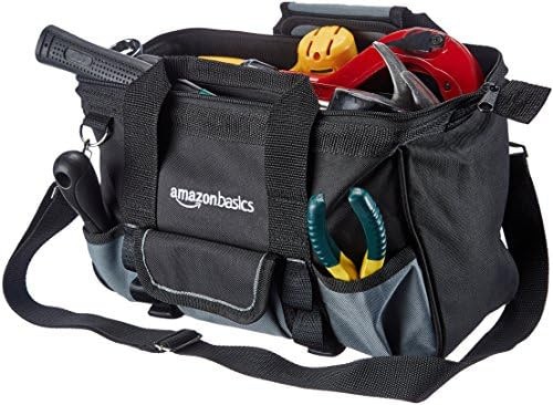 Amazon Basics Durable Wear-Resistant Tool Storage Bag with Adjustable Shoulde...