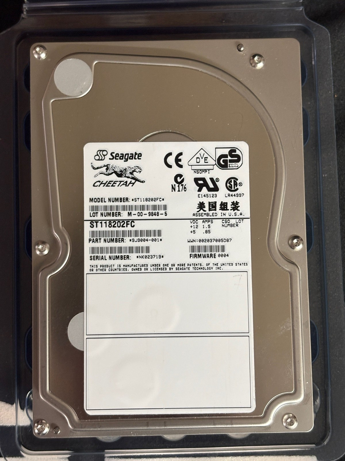 ST118202FC - 9J9004-001  18GB Disk Drive - 1Gbps
