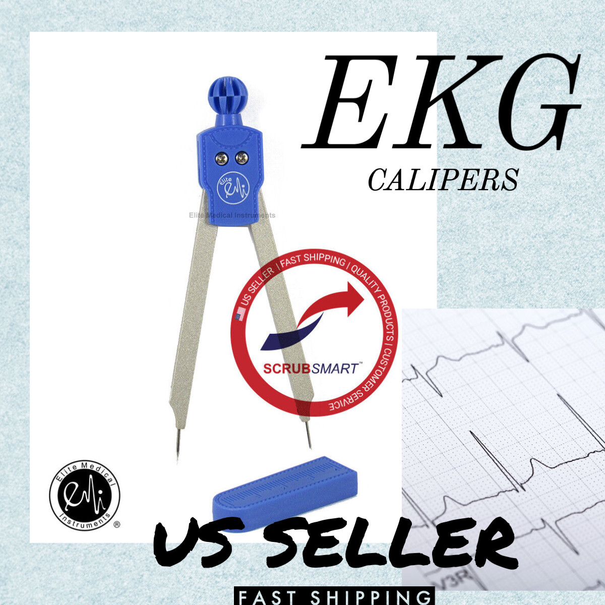 New DELUXE ECG EKG Nurse Medical Calipers #100 ROYAL ***US Seller FAST SHIPPING