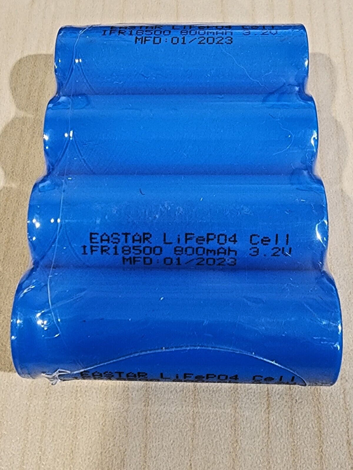 4 x IFR18500 3.2v LiFePO4 RECHARGEABLE BATTERY solar lights flat top MFG 01/2023