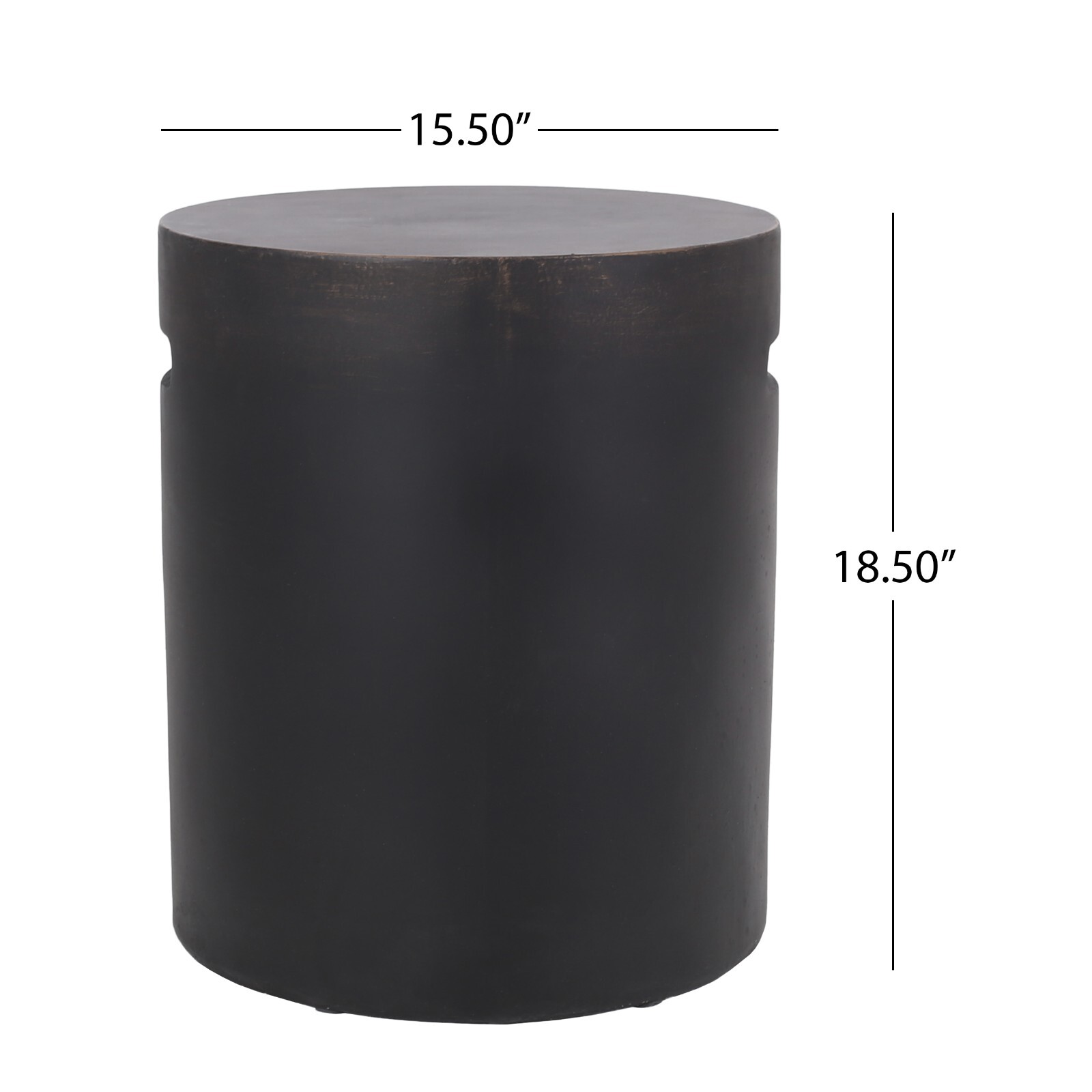 Outdoor Lightweight Concrete Side Table, Antique Copper