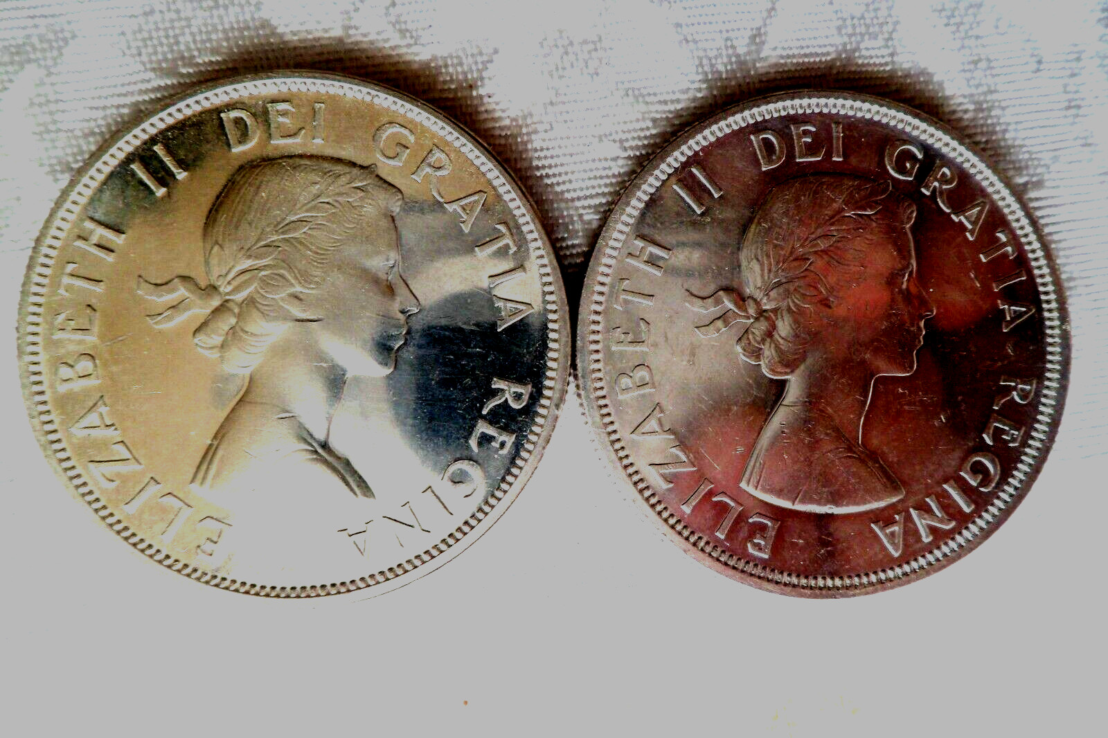 Canada  1961 and 1964 AU++ Silver Dollar Coins AU++