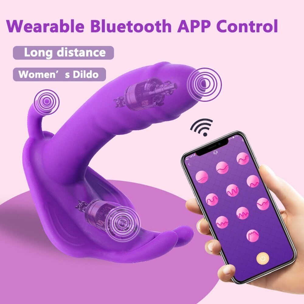APP Control Wearable Dildo Vibrator G-spot Butterfly Panties Adult Toy for Women